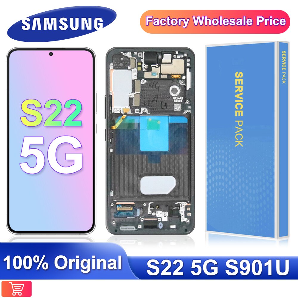 จอแสดงผล S22 + สําหรับ Samsung Galaxy S22 LCD S901B/DS S901U หน้าจอสัมผัส Digitizer S22 Plus LCD S90