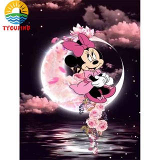 ภาพวาดปักครอสติก รูป Disney Moon Minnie 5D สําหรับตกแต่งบ้าน