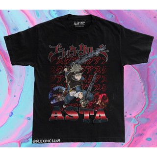 เสื้อผู้ชายเท่ Kaos Black Clover Asta อะนิเมะวินเทจ Bootleg เสื้อยืดผู้หญิงสวมเสื้อยืดผู้ชายผู้หญิง