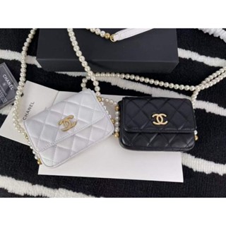 Chanel mini pouch with pearl chain 2021［SALE］