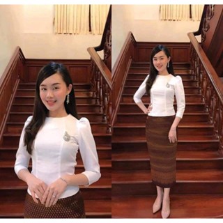 New..‼️เสื้ิอไหมลาว มาเพิ่ม สวยเรียบหรู ดูไฮ ✔งานสวย แพทเทินเป๊ะมาก✔อัดผ้ากาวทั้งตัว📌