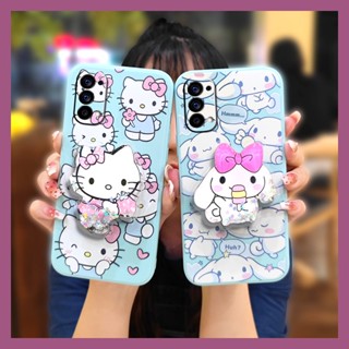 phone case The New Phone Case For OPPO Reno4 4G protective case Liquid silicone shell Anti-fall Rotatable stand Glitter