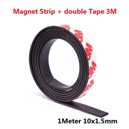 1 เมตร แผ่นแม่เหล็กยาง + เทป 3M กว้าง 10mm 20mm 25mm 1cm 2cm 2.5cm หนา 2.5cm 1.5mm เทปคู่ 3M เมตรความยาว