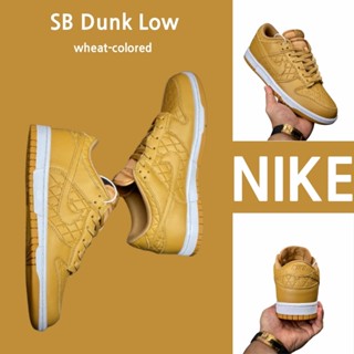 （ยิงจริง）Nike SB Dunk low wheat color สีข้าวสาลี ของแท้100%💯รองเท้าผ้าใบ รองเท้า รองเท้าวิ่ง รองเท้า nike-1-4