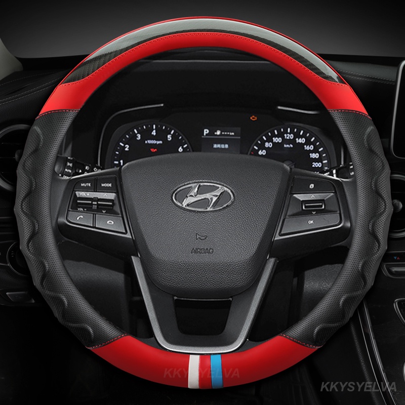 พวงมาลัยรถ 38 ซม.สําหรับ Hyundai i30 Creta Tucson ix35 Solaris Elantra Santa Fe Kona i40 Palisade อุ