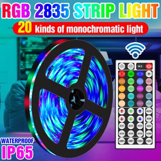 2835 LED Light Bar ยืดหยุ่น DC12V RGB Night แผ่นเรืองแสง44คีย์รีโมทคอนโทรลไร้สายนีออนไฟ15M ไฟประดับคริสต์มาสกลางแจ้ง