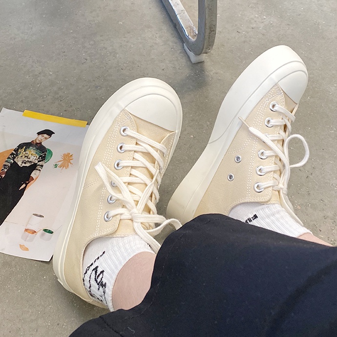 MISTERY รองเท้านักเรียนผู้หญิง รุ่น CALM LOW TOP สีขาว（MIS-508）