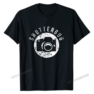 เสื้อยืดวินเทจ เสื้อ Shutterbug, ช่างภาพตลกกล้องถ่ายภาพผ้าฝ้ายปกติท็อปส์ซู Tees ธรรมดาบุรุษเสื้อยืดที่กําหนดเอง