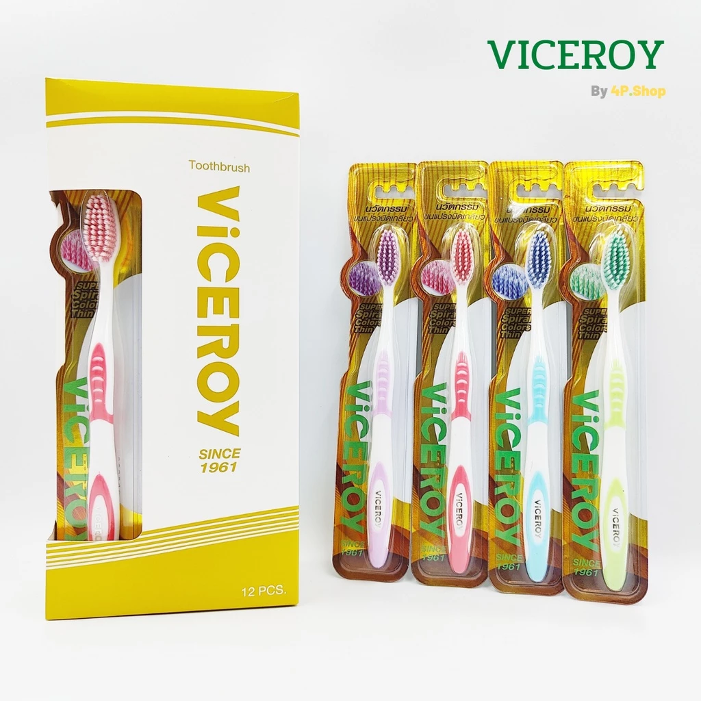 VICEROY แปรงสีฟัน ขนแปรงนุ่ม ซอฟท์ & คลีน ป้องกันลื่น รุ่น Colors Thin (คละสี)