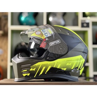 new 2022 Simpson Venom Bandit Army Matt Black Flu Yellow Helmet