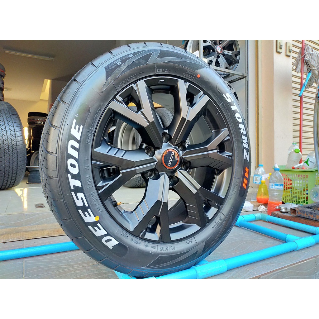 แม็กอีซูซุ 2022ขอบ18 สีอบมาตรฐานโรงงาน (ดำด้าน) พร้อมยางใหม่ดีสโตน 255 50 18 ปี22 ยางmade in thailan