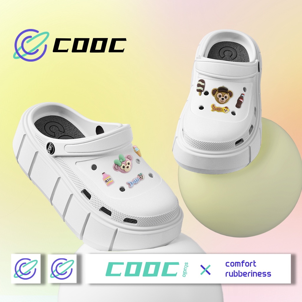 COOC 🚚พร้อมส่ง🚚 สไตล์เกาหลี รองเท้าแตะ รองเท้าหัวโต ผู้หญิง นุ่มสบาย หัวโต ตัวติดรองเท้า16