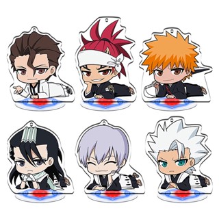 พวงกุญแจอะคริลิค จี้ตุ๊กตาฟิกเกอร์อนิเมะ Bleach: Thousand-Year Blood War Arc Hitsugaya Toushirou Kuchiki Rukia Q Version เหมาะกับของขวัญ ของเล่นสําหรับเด็ก