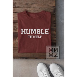 Tee ถ่อมตัว THYSELF คริสเตียนเสื้อ unisex สําหรับผู้ชายสําหรับผู้หญิงคอกลมทีเชิ้ตผ้าฝ้ายเสื้อยืด Zo!