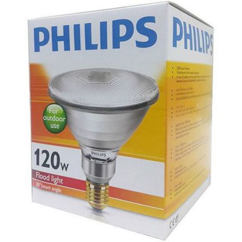 หลอดไส้สะท้อนแสง PHILIPS PAR38 FLOOD 120W สีขาวเหลือง
