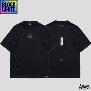 △◇BWCB -Just Say Bad ® Oversize Long รุ่น No Thanks ( สกรีนนูน ) สีดำ เสื้อทรงA M L / OL