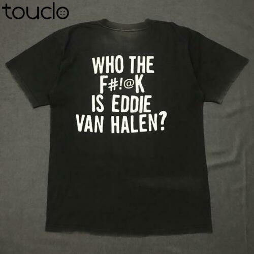 ผู้ชาย tshirt EVH Who The Is Eddie Van Halen เสื้อยืด