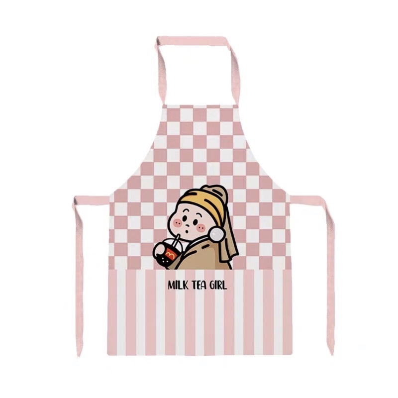 IS - KITCHEN APRON - COOKING APRON CUTE CHARACTER APRON - เครื่องครัว APRON กันน้ําและน้ํามัน