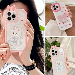 1030 พร้อมส่ง เคส ซิลโคนTPU สกรีนลายโบว์กระต่าย-ลายโบว์ชมพู น่ารัก