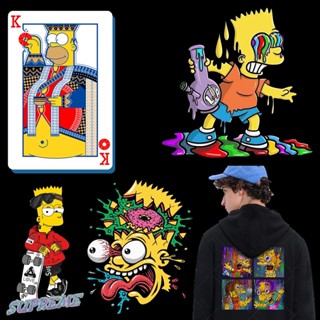 ตัวรีดติดเสื้อ ลาย The Simpsons DIY สําหรับตกแต่งเสื้อผ้า ของขวัญคริสต์มาส