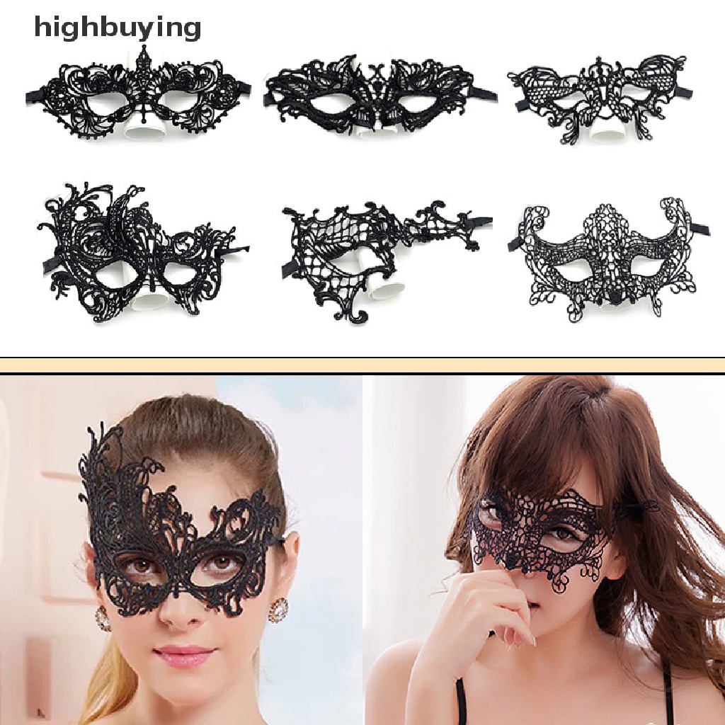 [highbuying] ผู้หญิงกลวงลูกไม้สวมหน้ากากใบหน้าหน้ากากเซ็กซี่คอสเพลย์ฮาโลวีนสวมหน้ากากใหม่หุ้น