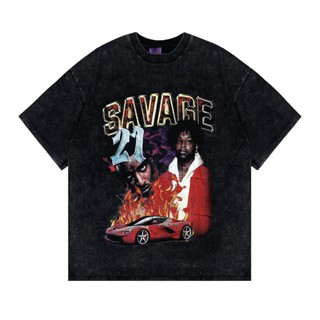 เสื้อยืด Oversize TOXIC1805 21 SAVAGE FLAME ของแท้