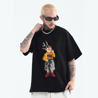 Dragon Ball Anime T-Shirt for Men Kakarotto Inspired Cotton Loose Clothing Oversized Tee Shirtsเสื้อยืด