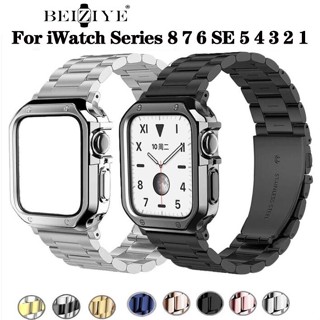 beiziye เคส นาฬิกา+เรียบหรู สายนาฬิกา สําหรับ iwatch series 8 7 6 SE 5 4 3 2 1 38มม 40มม 42มม 44มม 41มม 45มม นาฬิกาสมาร์ท