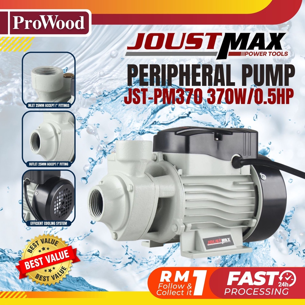 Jst-pm370 Joustmax Peripheral Pump Water High Quality Clean Water Pump 370W / 0.5HP