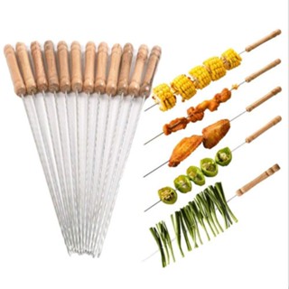 6 ชิ้น BBQ skewers เหล็กบาบีคิว ไม้เสียบปิ้ง ไม้เสียบบาบีคิว ขนาด 40cm สแตนเลสT1885