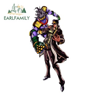 Earlfamily สติกเกอร์ไวนิล ลายอนิเมะ JOJO Jotaro Starplatinum 13 ซม. X 6.6 ซม. สําหรับติดตกแต่งรถยนต์ รถจักรยานยนต์