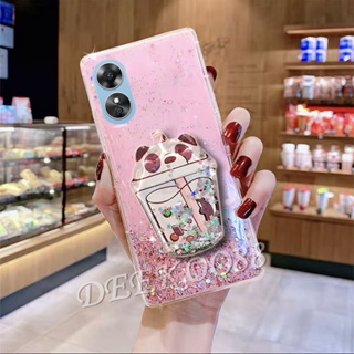 เคสโทรศัพท์มือถือ แบบนิ่ม ลายการ์ตูนหมีน่ารัก พร้อมขาตั้ง สําหรับ OPPO A17K A17 4G A77S A77 5G A57 Reno8 Reno7 Pro Z Reno 8 8Z 8Pro 7 7Z 7Pro