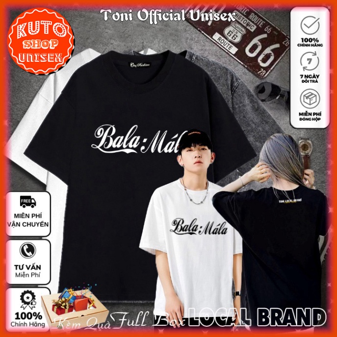 Local Brand BALA MALA Cotton 100 เสื้อยืดแขนหลวม Unisex (AT2600L - กล่องเต็ม - รวมวิดีโอภาพถ่ายจริง)