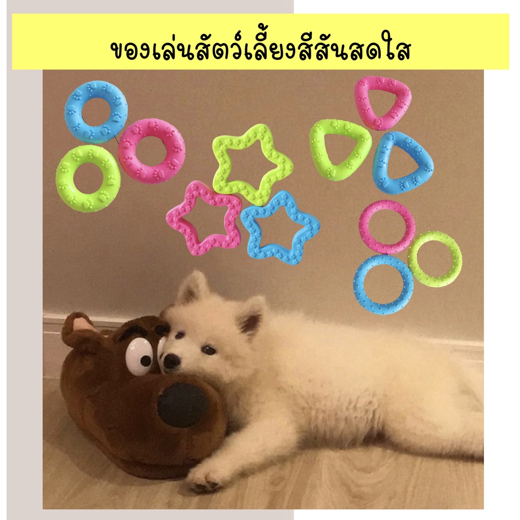 BN-304 ของเล่นยางขัดฟันสุนัข สีสันสดใส ทนทาน กัดเพลิน! ขจัดคราบหินปูน 🪥 แก้เบื่อ แก้เครียด ไม่ทำลายของใช้ในบ้าน