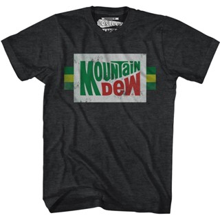 Distressed Logo Mountain Dew T-Shirt เสื้อผู้ชายเท่ เสื้อคู่