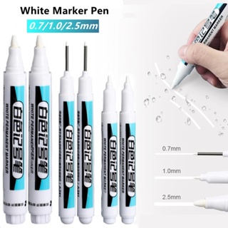1 ชิ้น 0.7 / 1.0 / 2.5 มม. ปากกามาร์กเกอร์ สีขาว กันน้ํามัน ปากกาเจล DIY กราฟฟิตี ร่างภาพ เครื่องเขียน อุปกรณ์การเรียน