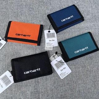 CARHARTT กระเป๋าสตางค์ กระเป๋าเก็บบัตร ผ้าแคนวาส ป้องกันน้ํา แบบพับได้ ปักลาย แฟชั่นสตรีท สําหรับผู้ชาย และผู้หญิง ลด 70%