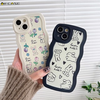 เคสโทรศัพท์มือถือหนังนิ่ม ลายการ์ตูนกระต่าย ดอกทิวลิปน่ารัก สําหรับ Vivo V23 Pro 5G V23e Y75 V21 V21s V17 Neo V11i V5 X80 X70 X50 X30 X27 Pro Plus X60 X23 X21 X9 X9s