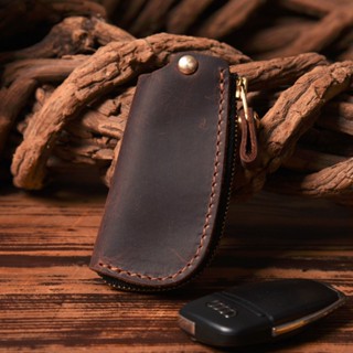 Vintage Genuine Leather Car key holder Men Leather Key wallet Keychain men housekeeper women Car key case Bag key organi