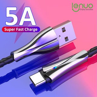 Lenuo 5A สายชาร์จเร็วมาก Type C สําหรับ IPhone Micro USB สายเคเบิลโลหะผสมสังกะสี LED 1 เมตร สําหรับ IPhone / Samsung / Huawei / Xiaomi / OPPO / Vivo สายชาร์จเร็ว