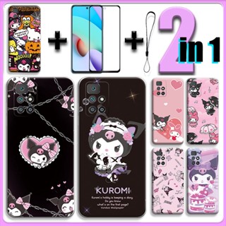 เคส 2 IN 1 สําหรับ Redmi 10 พร้อมกระจกนิรภัยกันรอยหน้าจอเซรามิค Kuromi