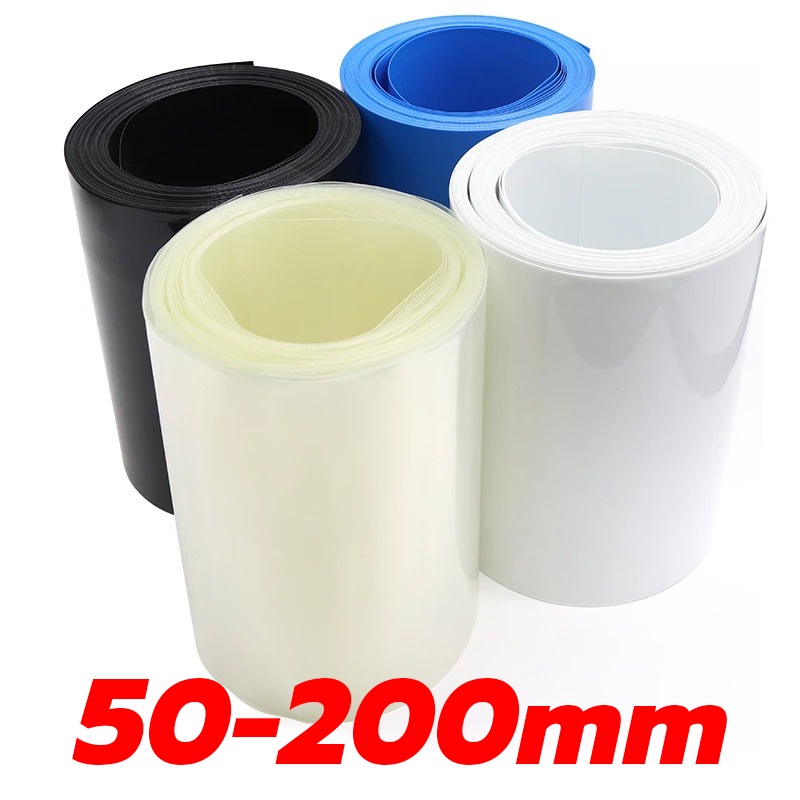 ท่อหดความร้อน PVC สำหรับแพ็คแบตเตอรี่ หุ้มแบต หรืองาน DIY (แบบใส) ขนาดกว้าง (แบน) 50,70,110,150,200m