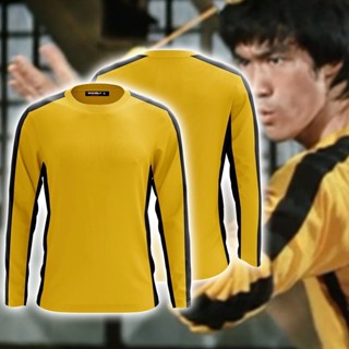 เสื้อกันหนาวแขนยาว พิมพ์ลายการ์ตูน Bruce Lee Death Tower และกางเกงขายาว สําหรับผู้ชาย และผู้หญิง