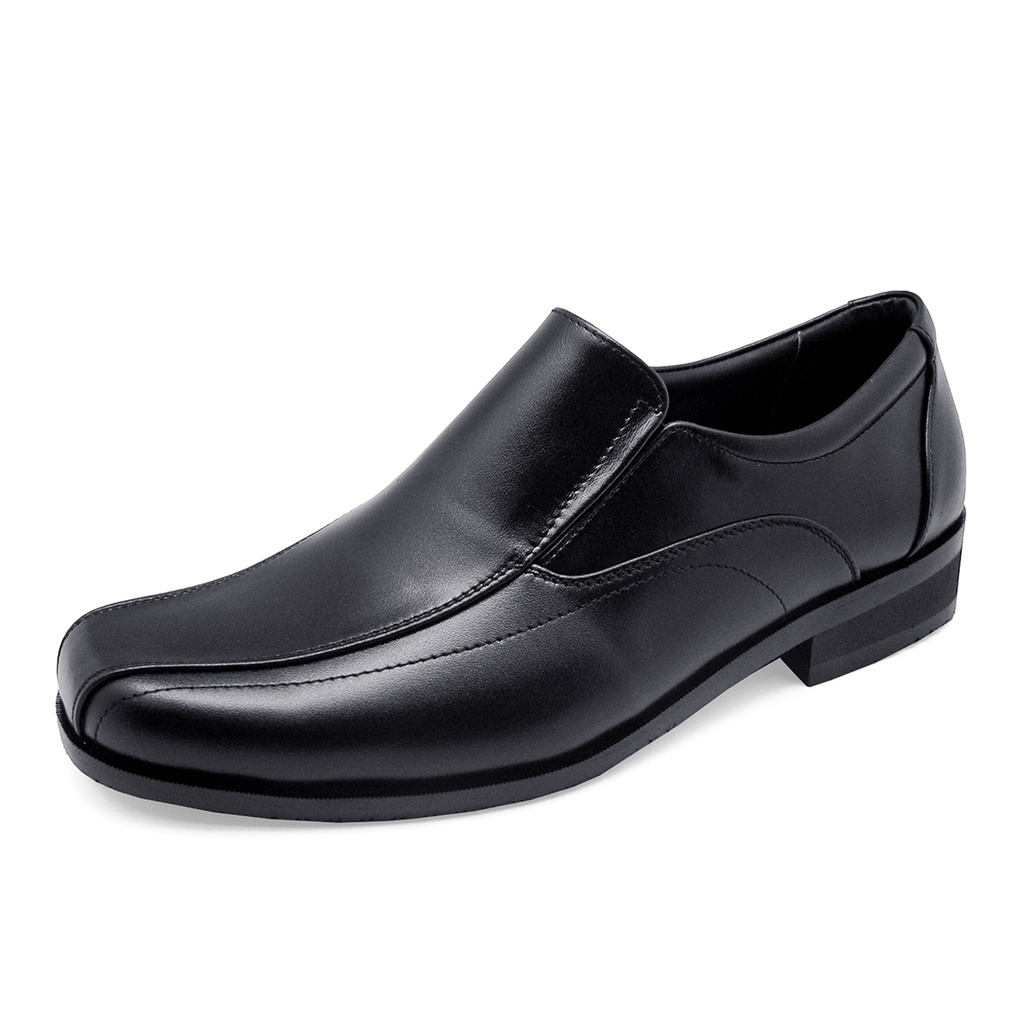 TAYWINแท้ เทวินทร์แท้ รองเท้าคัชชูหนังแท้ Size38-46 MV-14 หนังนิ่มสีดำ