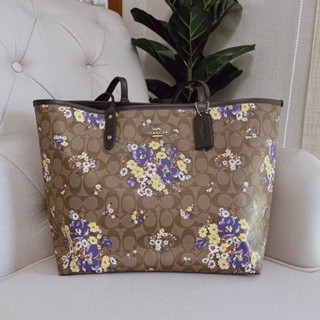 COACH F32084 REVERSIBLE CITY TOTE IN SIGNATURE CANVAS WITH MEDLEY BOUQUET PRINT