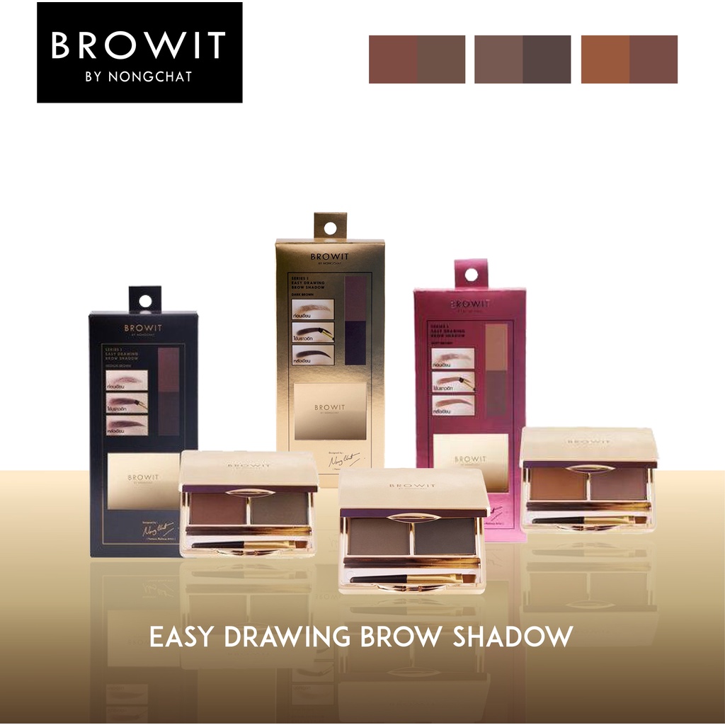 BROWIT BY NONGCHAT Easy Drawing Brow Shadow พาเลทฝุ่นเขียนคิ้ว