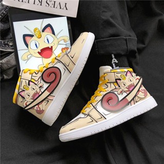 ✆Pokemon joint aj1 รองเท้าผ้าใบทรงสูง เวอร์ชั่นเกาหลี เทรนด์รองเท้าผ้าใบสไตล์การ์ตูน