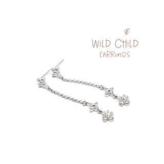 Fyne Fories Wild Child Earrings ♡ ต่างหูดอกไม้ สีเงิน ♡ fynefories