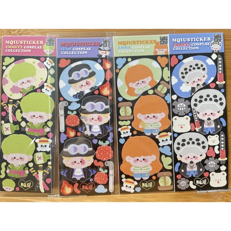สติกเกอร์วันพีซ one piece ขนาดครึ่ง A6 เนื้อ PVC ด้าน ของร้าน MQIU