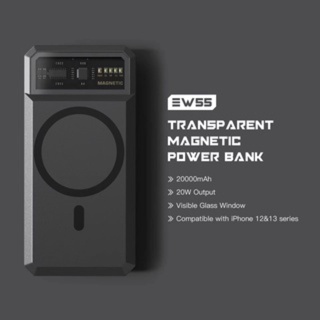 แบตเตอรี่สำรอง Orsen by Eloop EW55 PD 20W ความจุ 20000mAh Magnetis Wireless Power Bank ของแท้ 100%